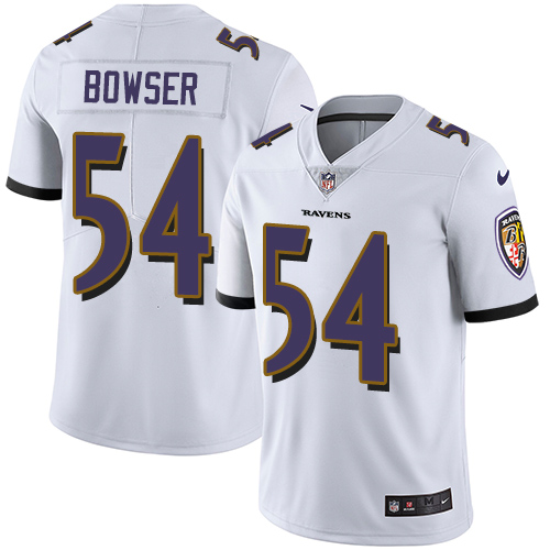 Nike Ravens #54 Tyus Bowser White Men's Stitched NFL Vapor Untouchable Limited Jersey - Click Image to Close